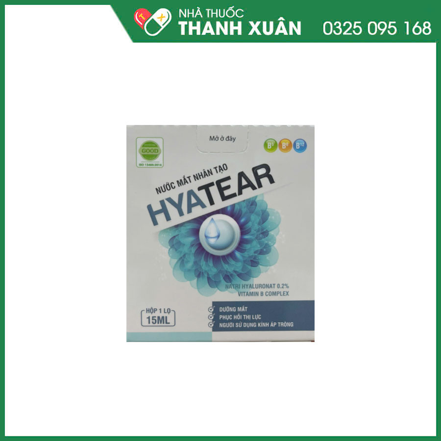 Hyatear giúp dưỡng mắt, phục hồi thị lực và rửa trôi bụi bẩn và thích hợp cho người đeo kính áp tròng